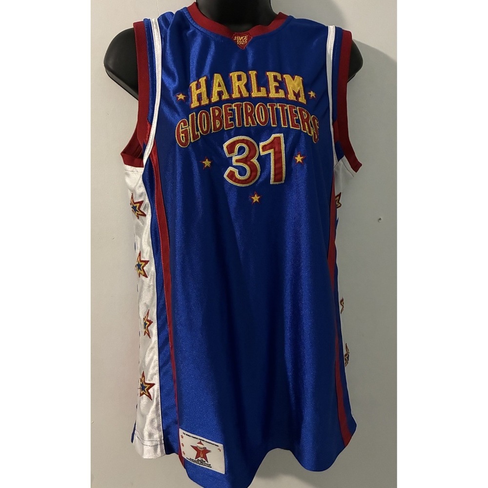 Harlem Globetrotters 31 Hammer Small Basketball Jersey Blue Red Read Below